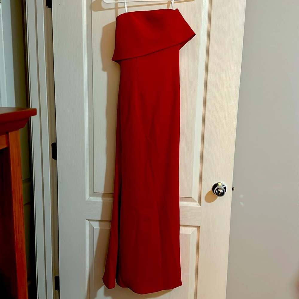 Jarlo XS formal dress. Off shoulder. Deep red. Worn once. Great condition.